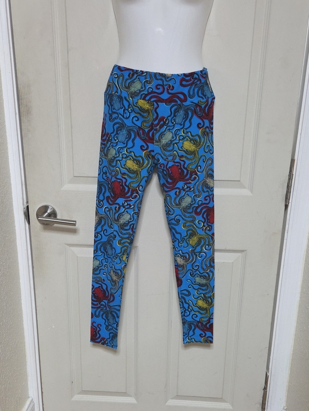 LuLaRoe Octopus Leggings Rare Unicorn Print Blue One Size[1994]